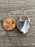 Amethyst, Agate Slice, Heart Pendants-You Pick