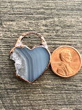 Amethyst, Agate Slice, Heart Pendants-You Pick