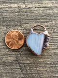 Amethyst, Agate Slice, Heart Pendants-You Pick