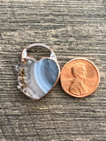 Amethyst, Agate Slice, Heart Pendants-You Pick