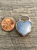 Amethyst, Agate Slice, Heart Pendants-You Pick